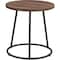 Lorell End Table, Round, Steel Base, 19"x19-3/4", Walnut LLR16261 - alternate 1